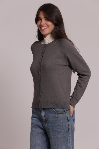 MAGLIA CARDIGAN SCOLLO TONDO