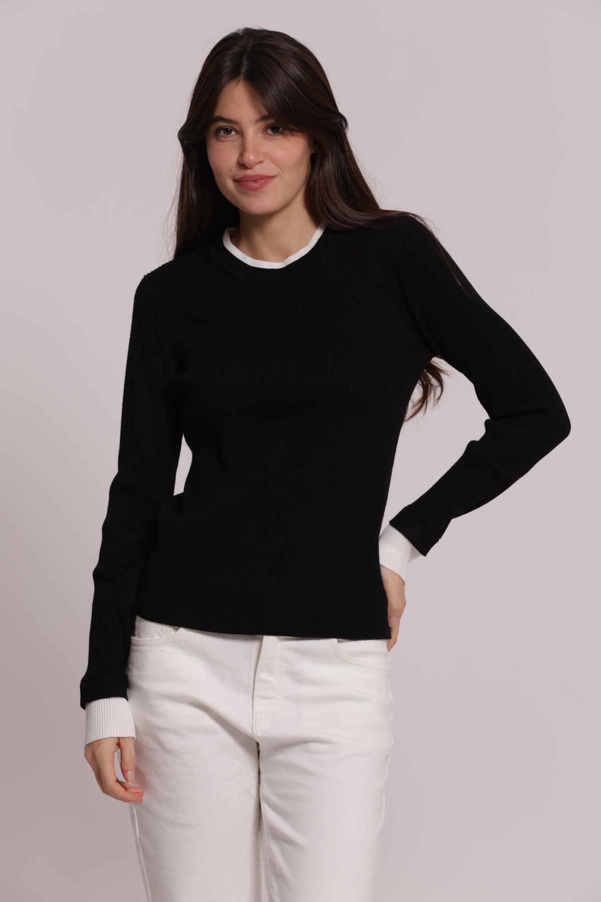 MAGLIA SCOLLO TONDO BICOLOR