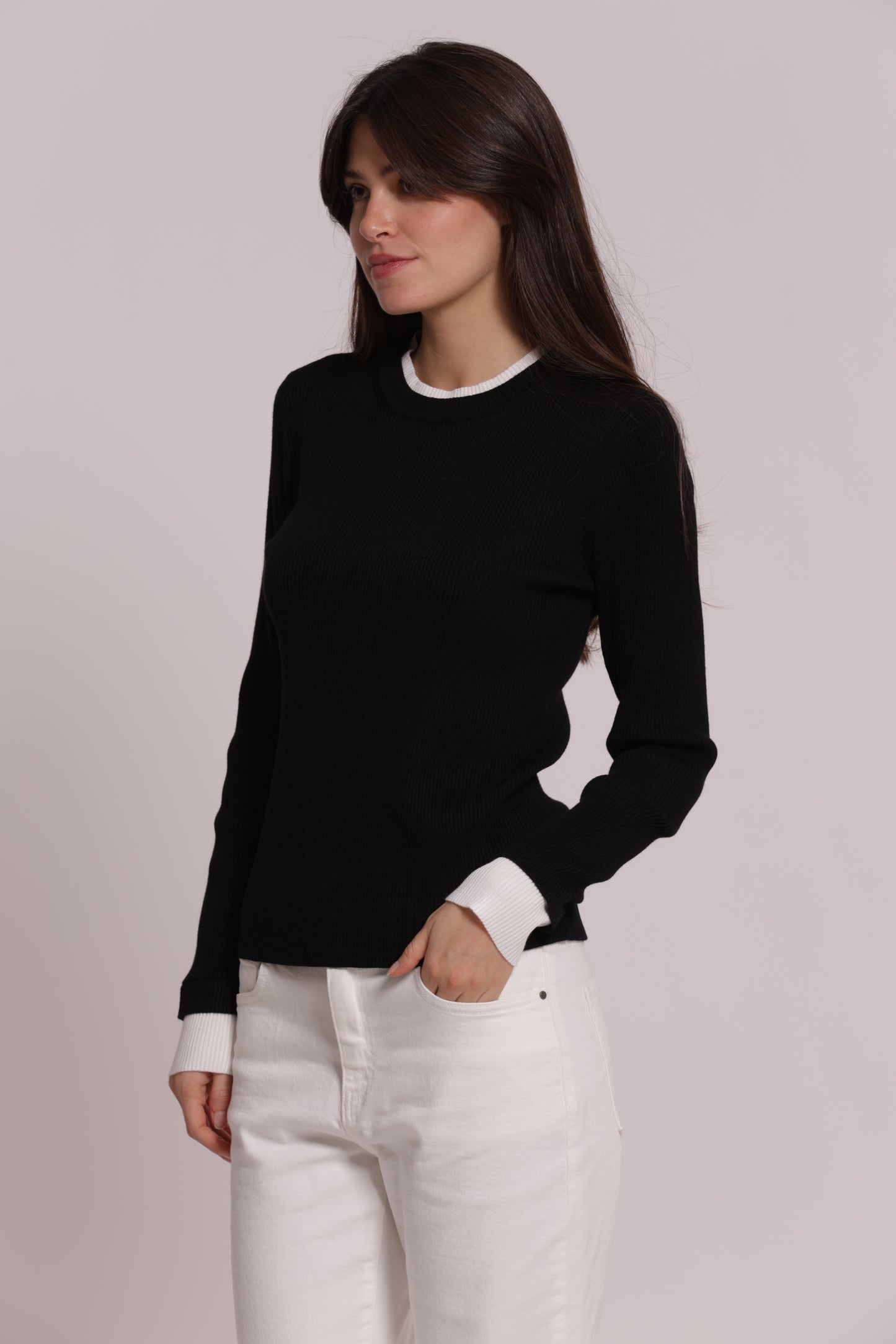 MAGLIA SCOLLO TONDO BICOLOR