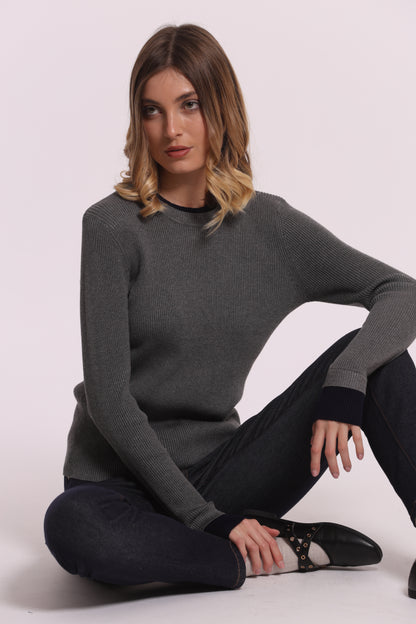 MAGLIA SCOLLO TONDO BICOLOR
