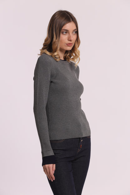 MAGLIA SCOLLO TONDO BICOLOR