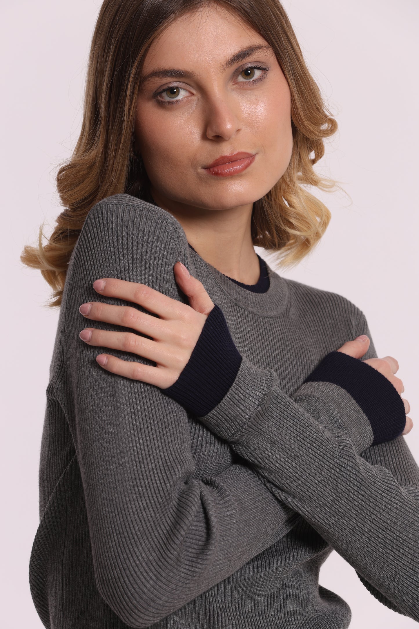 MAGLIA SCOLLO TONDO BICOLOR
