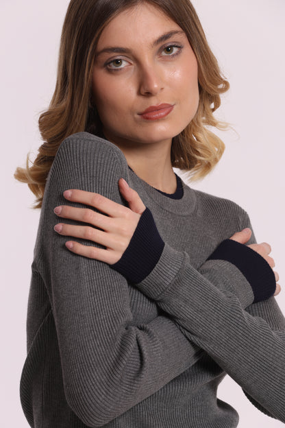 MAGLIA SCOLLO TONDO BICOLOR