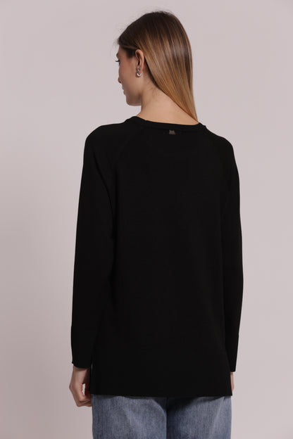 MAGLIA CON STRASS E COLLO REMOVIBILE