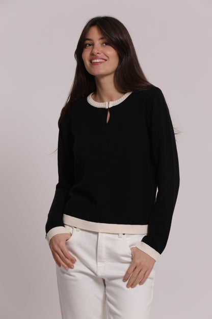 MAGLIA SCOLLO A V BICOLOR