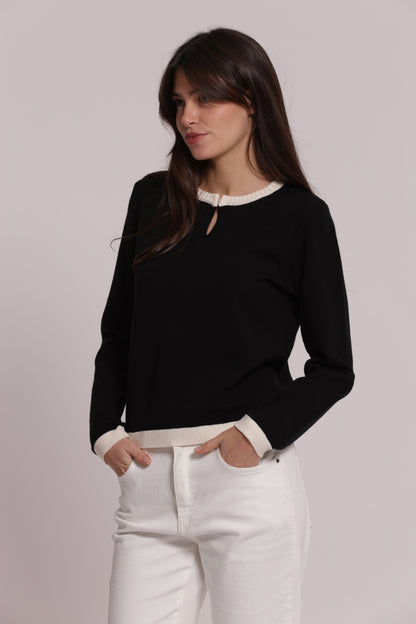 MAGLIA SCOLLO A V BICOLOR