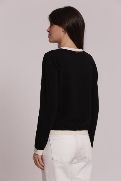 MAGLIA SCOLLO A V BICOLOR