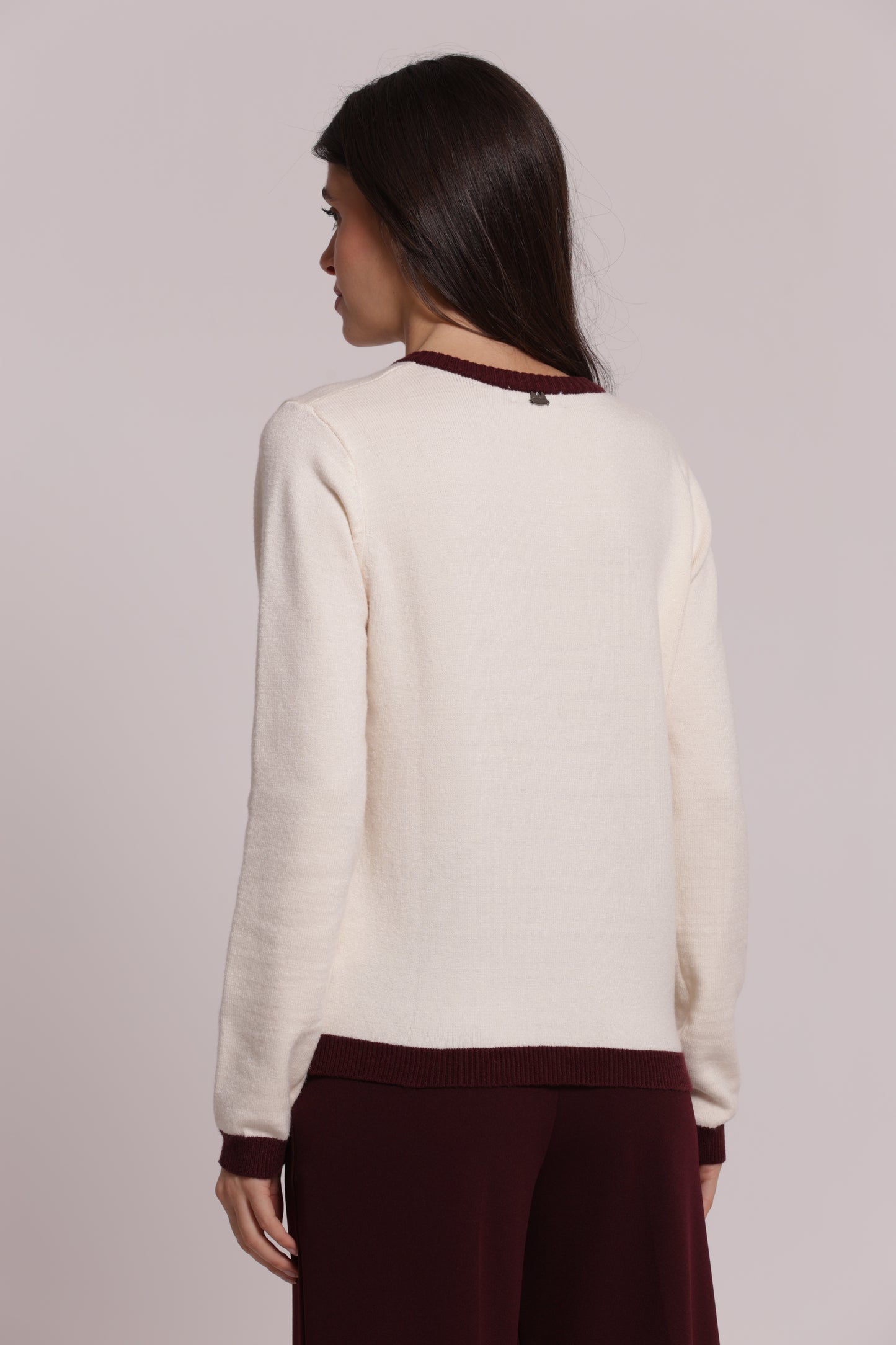 MAGLIA SCOLLO A V BICOLOR
