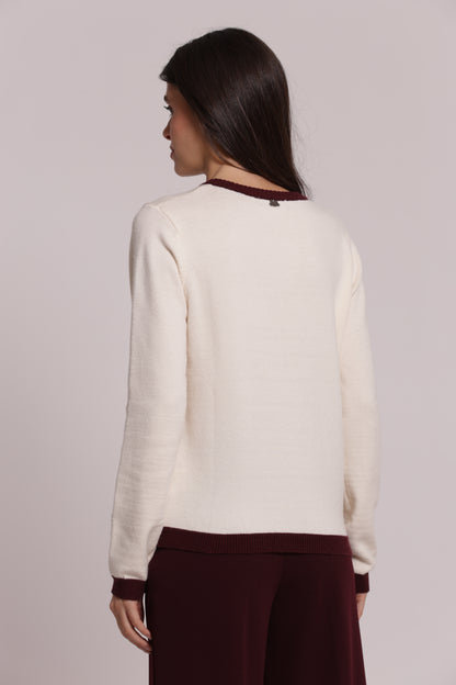 MAGLIA SCOLLO A V BICOLOR