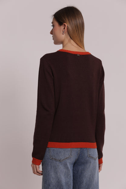 MAGLIA SCOLLO A V BICOLOR