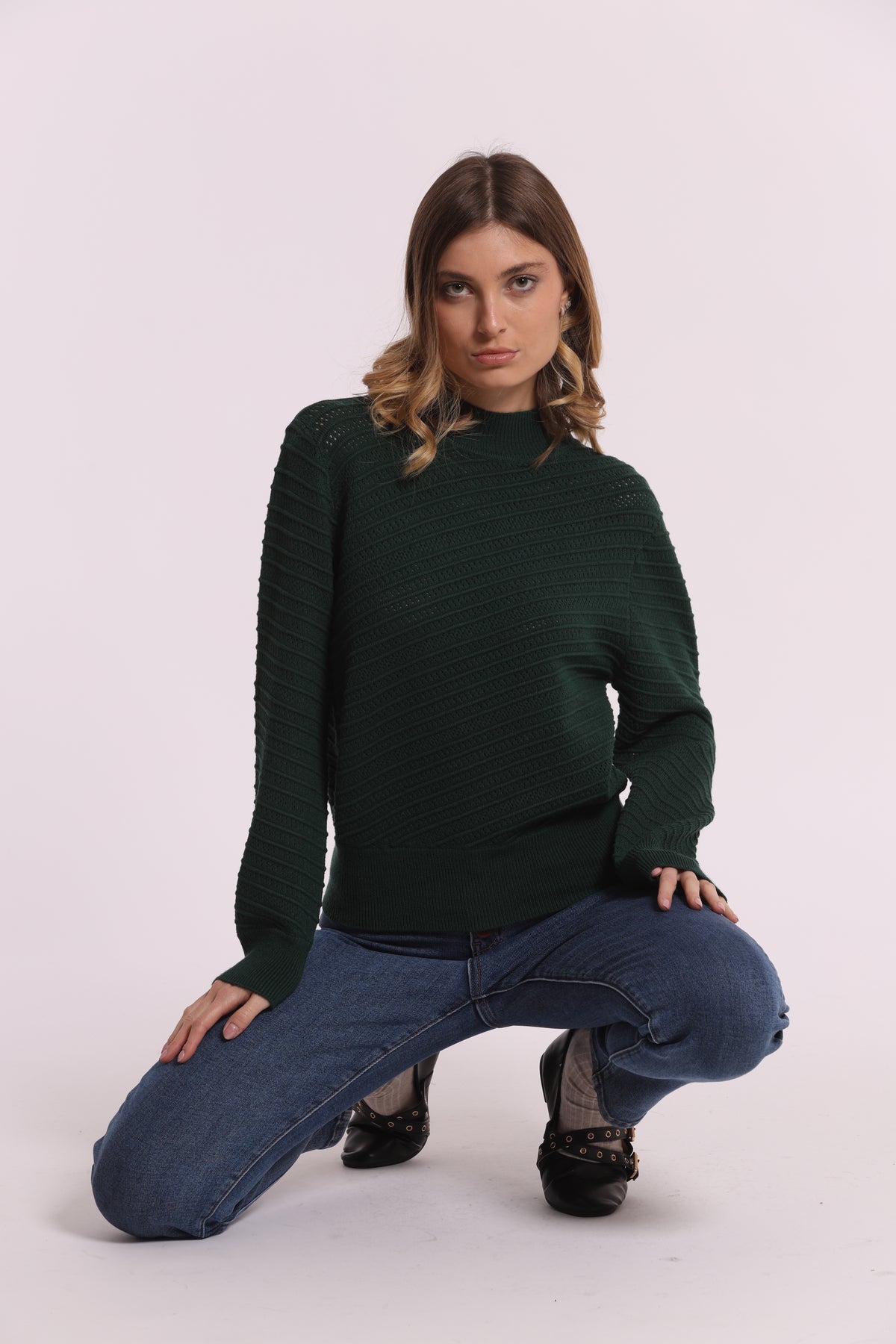 MAGLIA LUPETTO CON TRAMA DIAGONALE