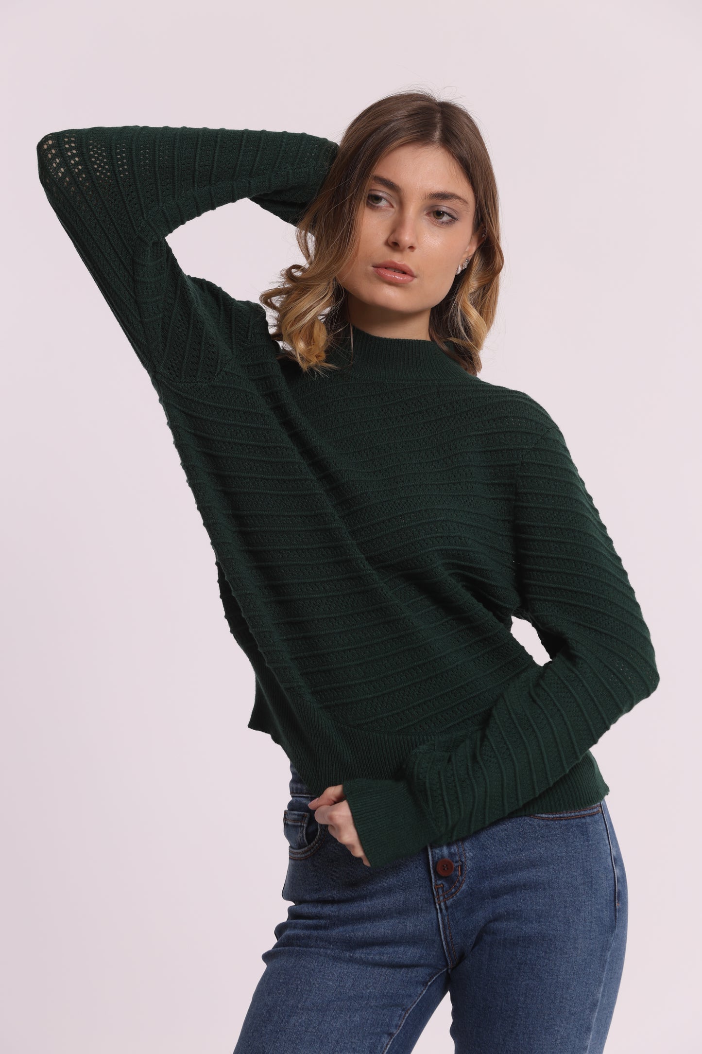 MAGLIA LUPETTO CON TRAMA DIAGONALE