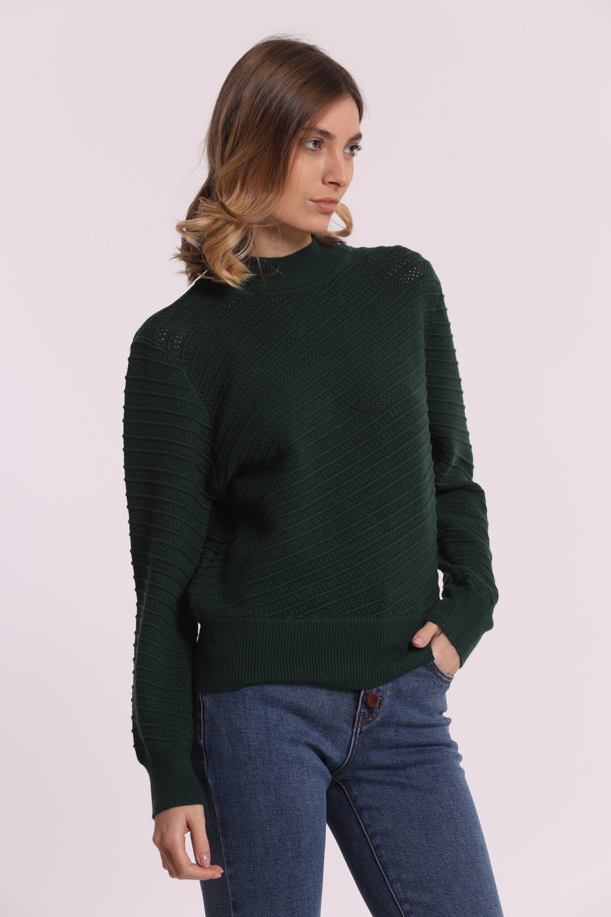 MAGLIA LUPETTO CON TRAMA DIAGONALE