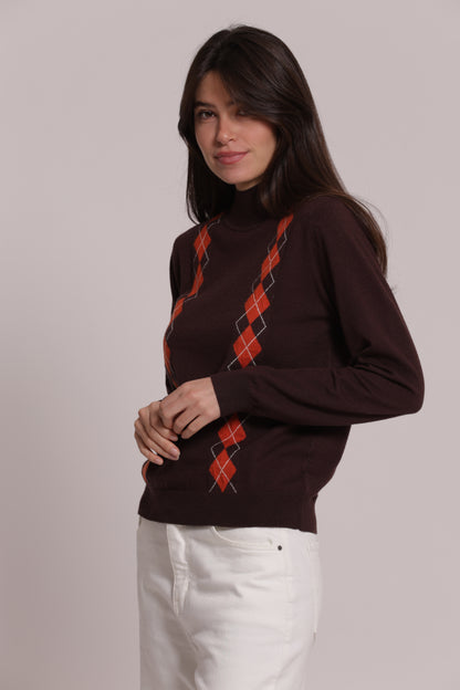 MAGLIA LUPETTO CON  DETTAGLI ROMBO