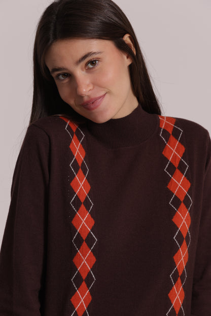 MAGLIA LUPETTO CON  DETTAGLI ROMBO
