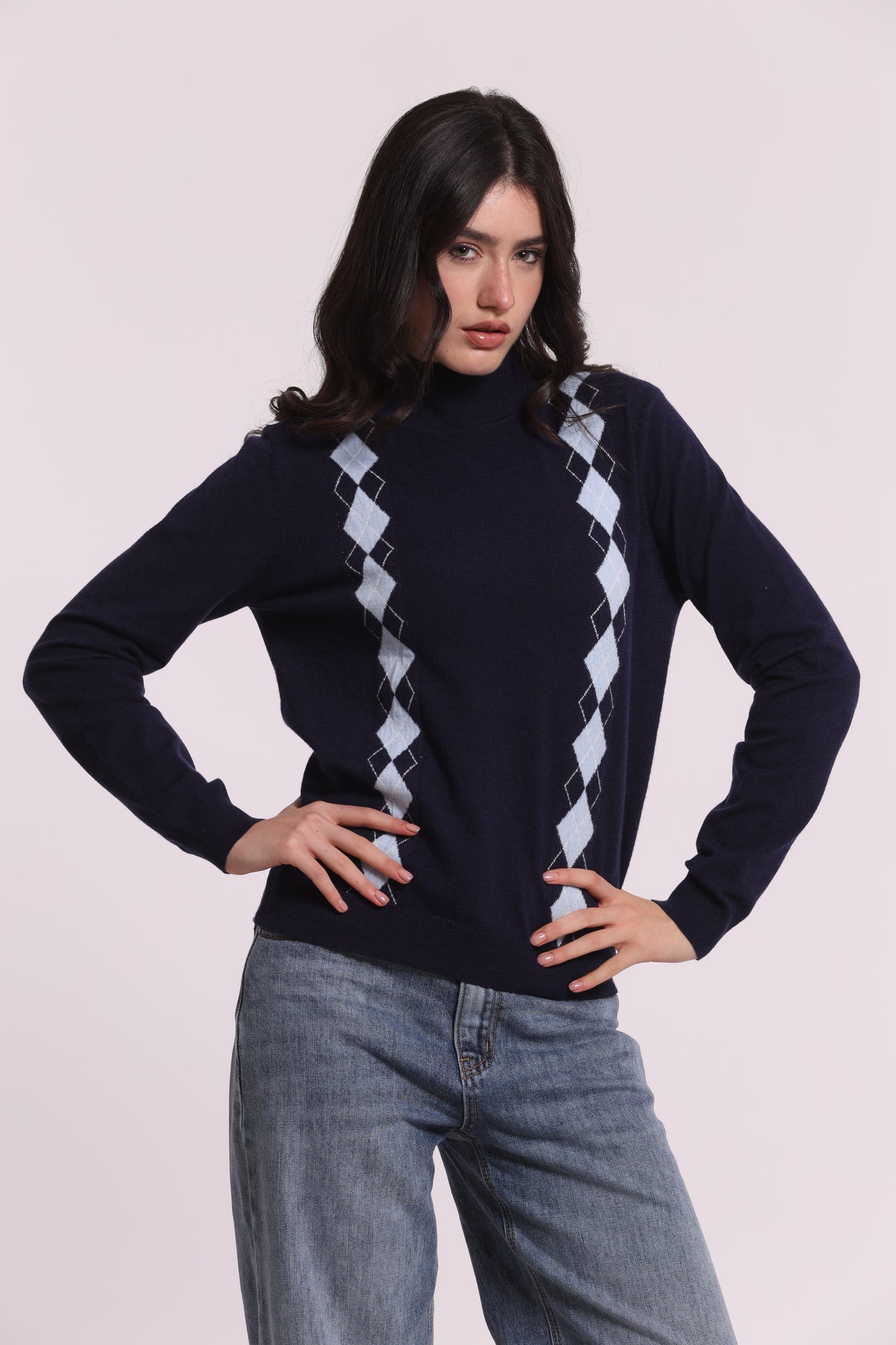 MAGLIA LUPETTO CON  DETTAGLI ROMBO
