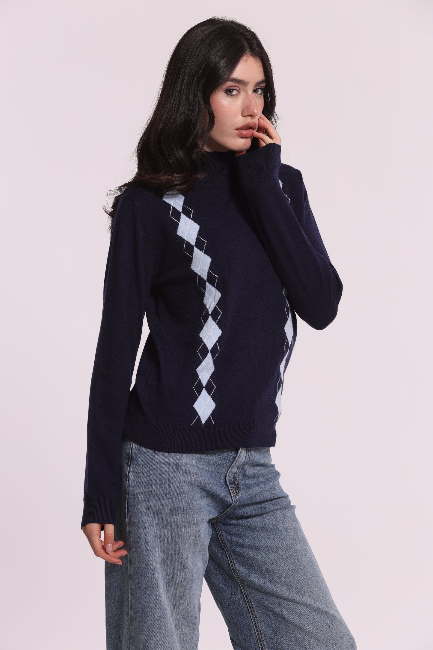 MAGLIA LUPETTO CON  DETTAGLI ROMBO