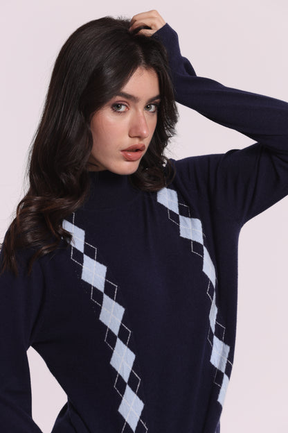 MAGLIA LUPETTO CON  DETTAGLI ROMBO
