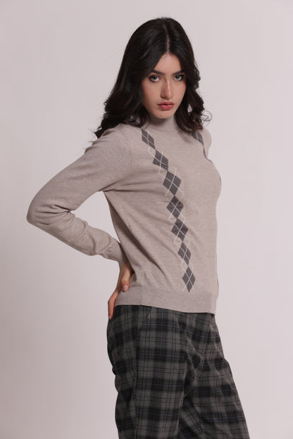 MAGLIA LUPETTO CON  DETTAGLI ROMBO