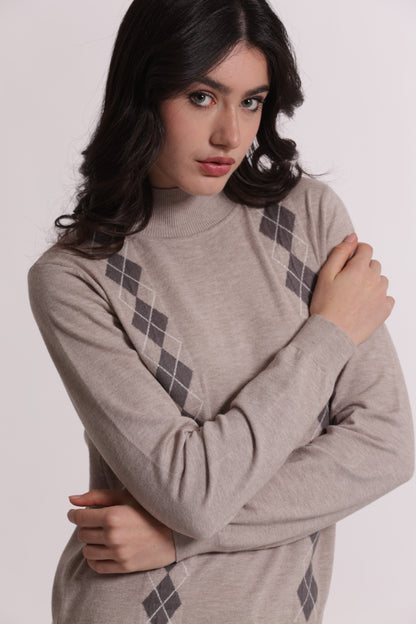 MAGLIA LUPETTO CON  DETTAGLI ROMBO