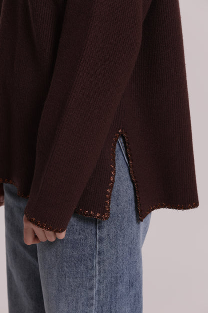 MAGLIA COLLO ALTO CON DETTAGLIO LUREX