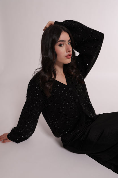 MAGLIA CARDIGAN CON PAILLETTES