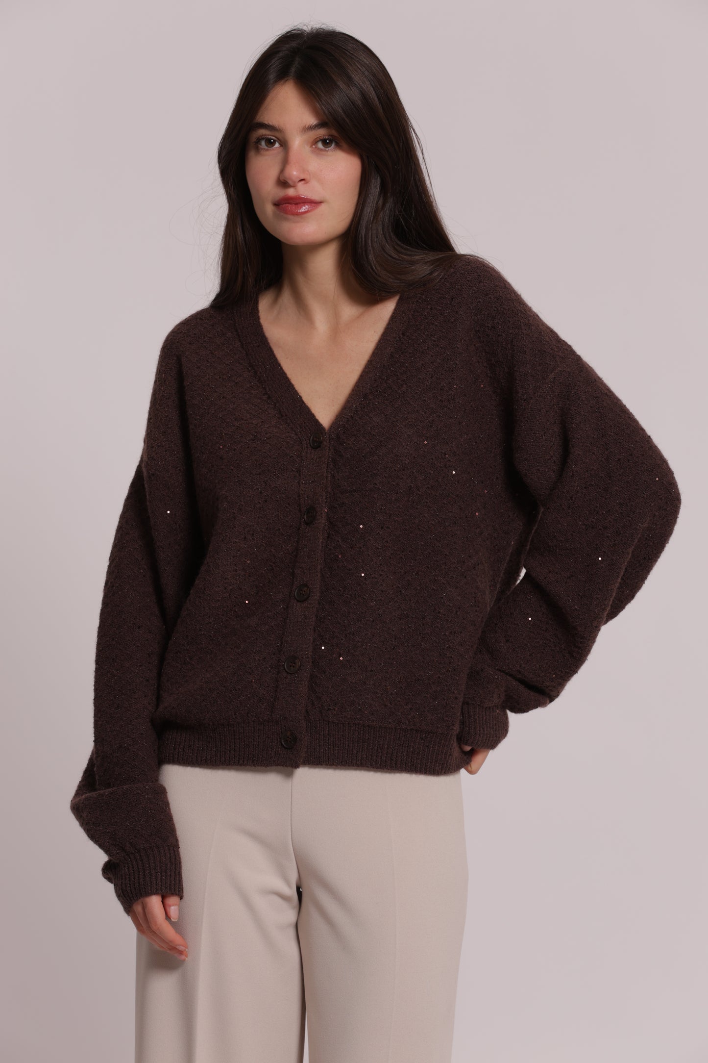 MAGLIA CARDIGAN CON PAILLETTES