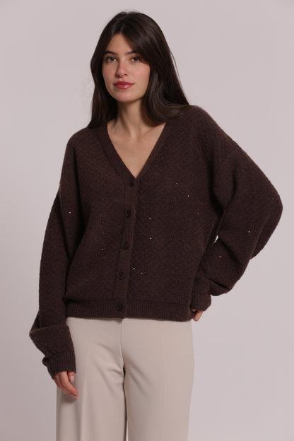 MAGLIA CARDIGAN CON PAILLETTES