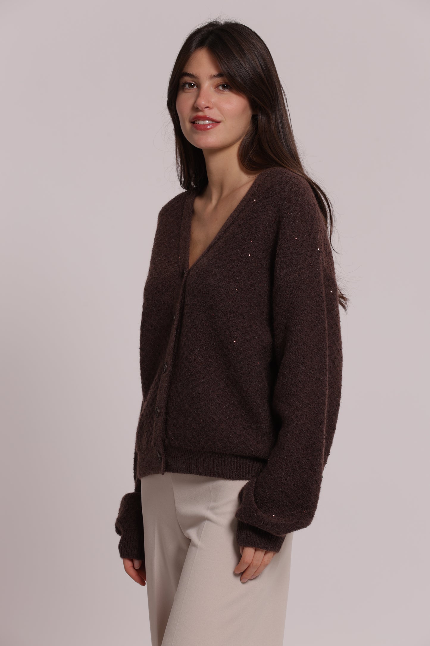 MAGLIA CARDIGAN CON PAILLETTES