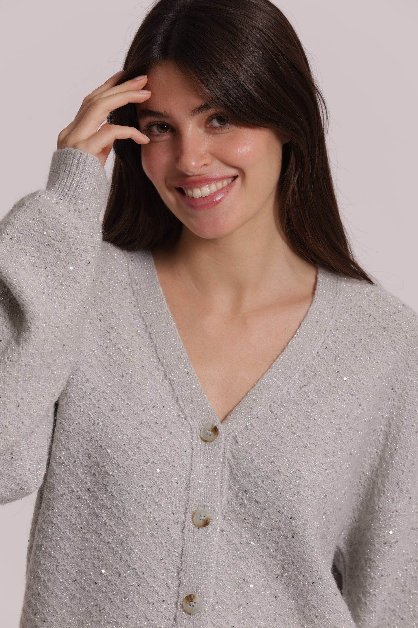 MAGLIA CARDIGAN CON PAILLETTES