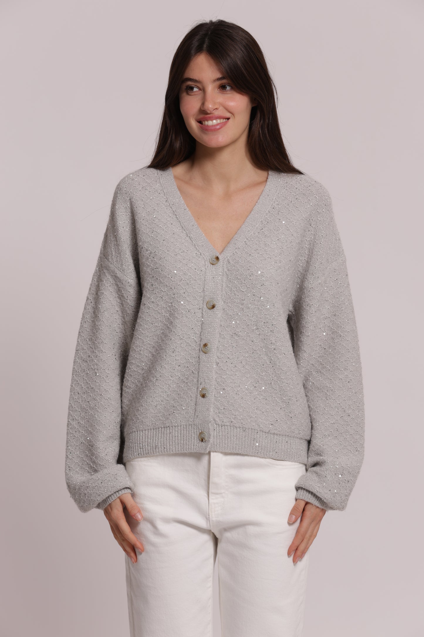 MAGLIA CARDIGAN CON PAILLETTES
