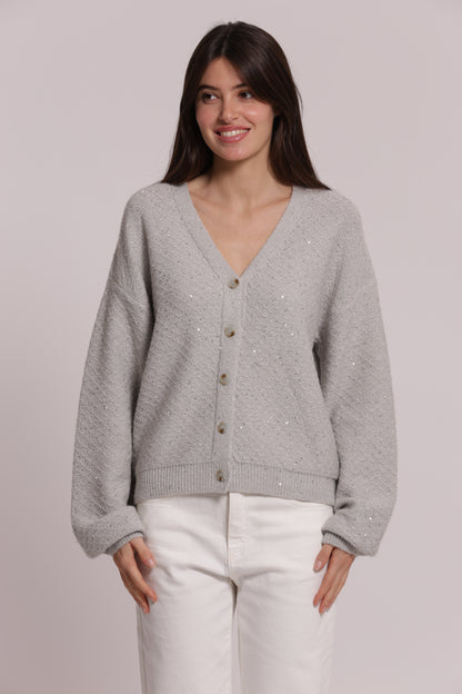 MAGLIA CARDIGAN CON PAILLETTES