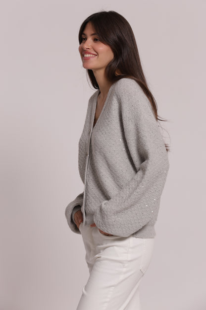MAGLIA CARDIGAN CON PAILLETTES