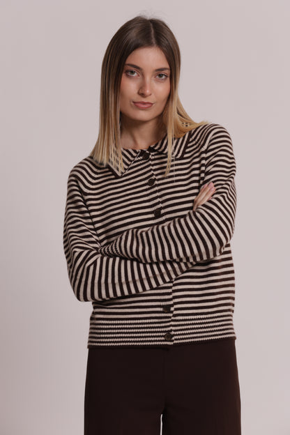 MAGLIA CARDIGAN A RIGHE