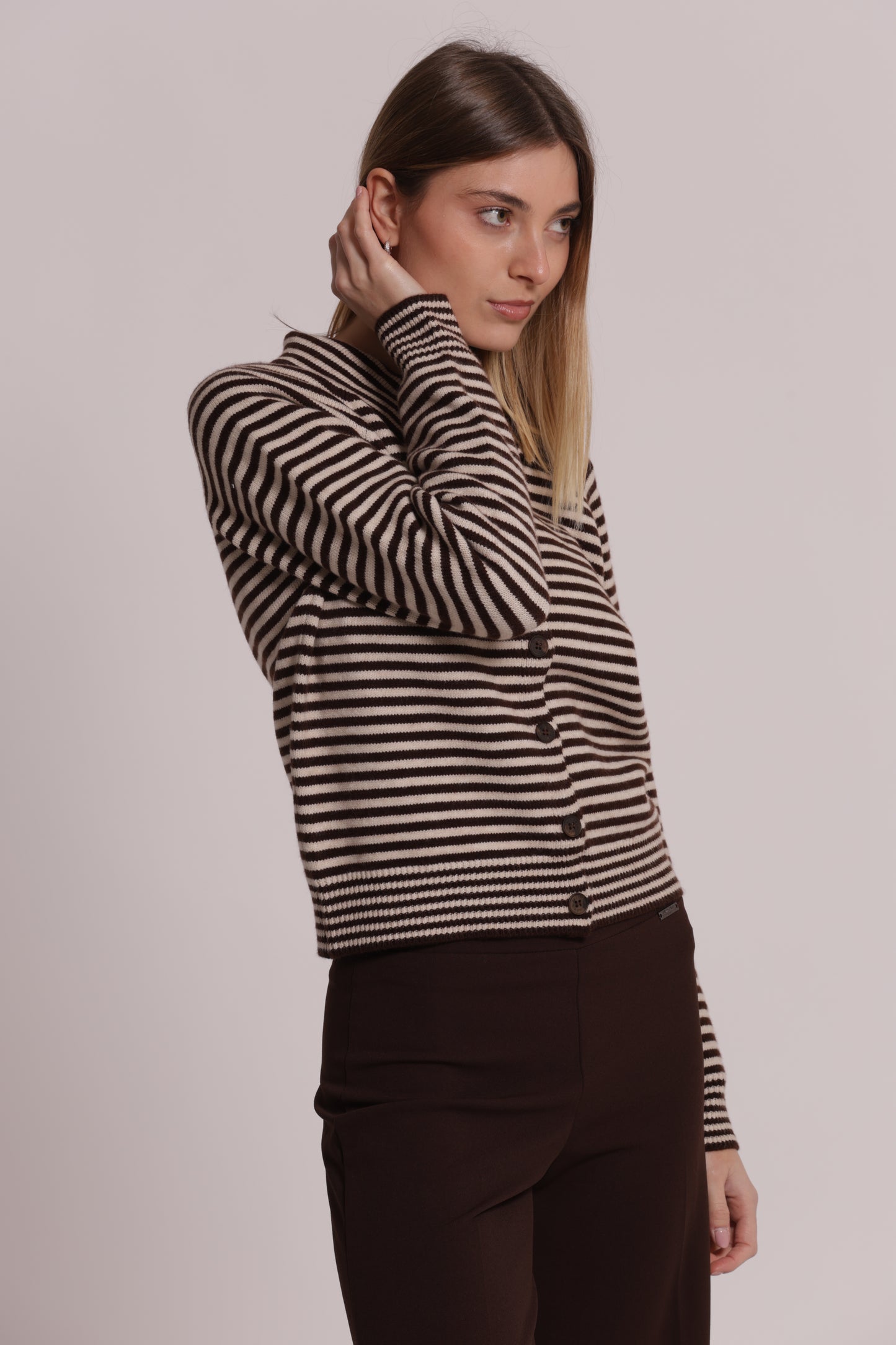 MAGLIA CARDIGAN A RIGHE