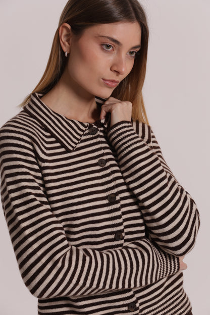 MAGLIA CARDIGAN A RIGHE