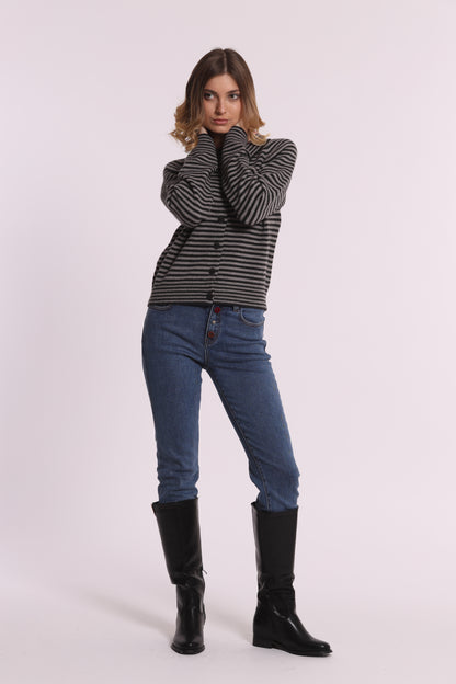 MAGLIA CARDIGAN A RIGHE