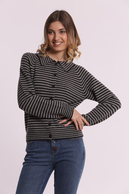 MAGLIA CARDIGAN A RIGHE