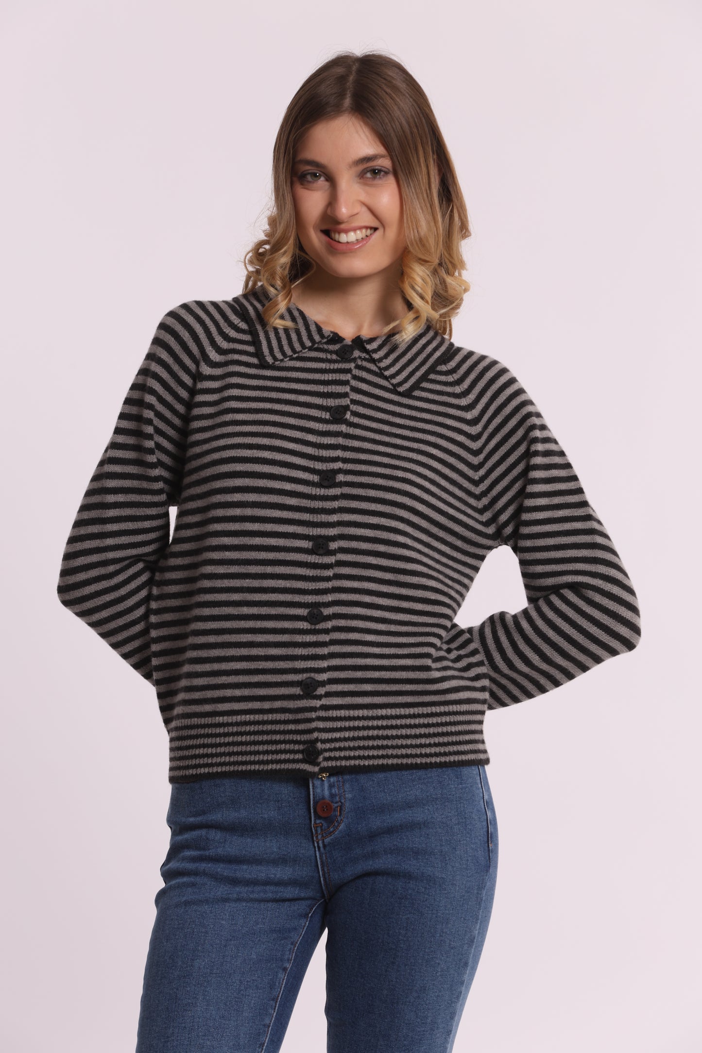 MAGLIA CARDIGAN A RIGHE