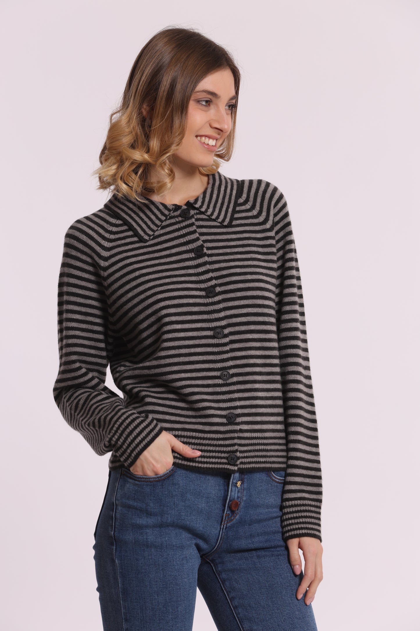 MAGLIA CARDIGAN A RIGHE