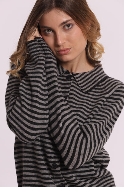MAGLIA CARDIGAN A RIGHE