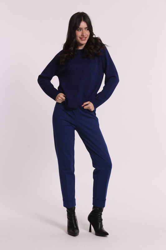 MAGLIA MELANGE CON COLLO REMOVIBILE