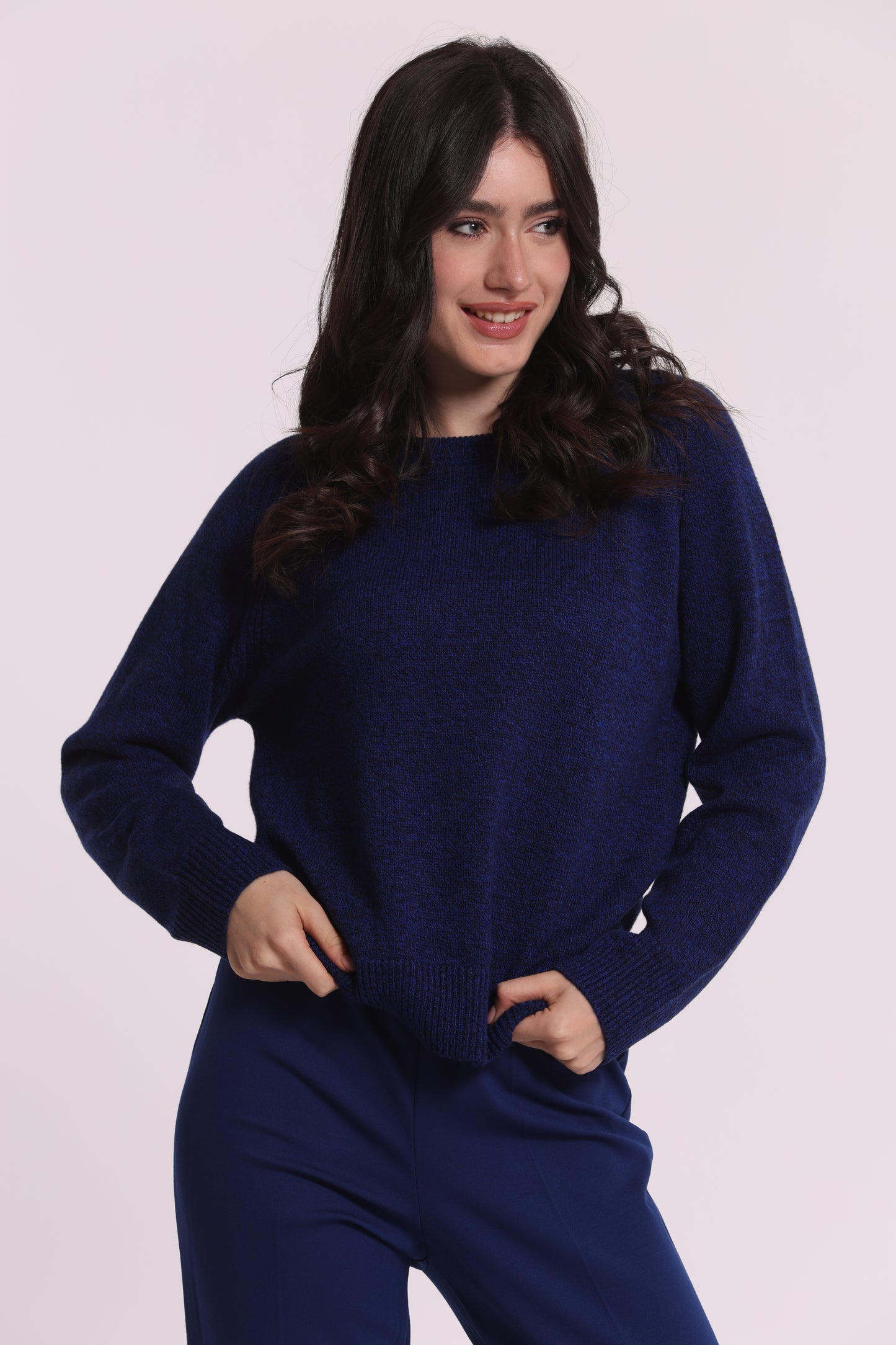 MAGLIA MELANGE CON COLLO REMOVIBILE