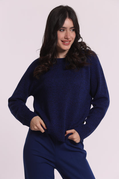 MAGLIA MELANGE CON COLLO REMOVIBILE