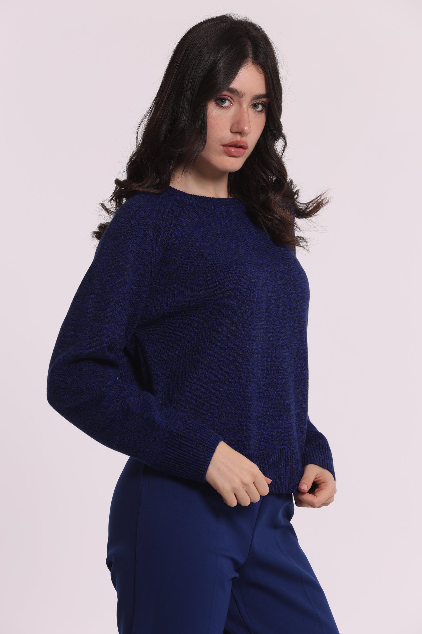 MAGLIA MELANGE CON COLLO REMOVIBILE