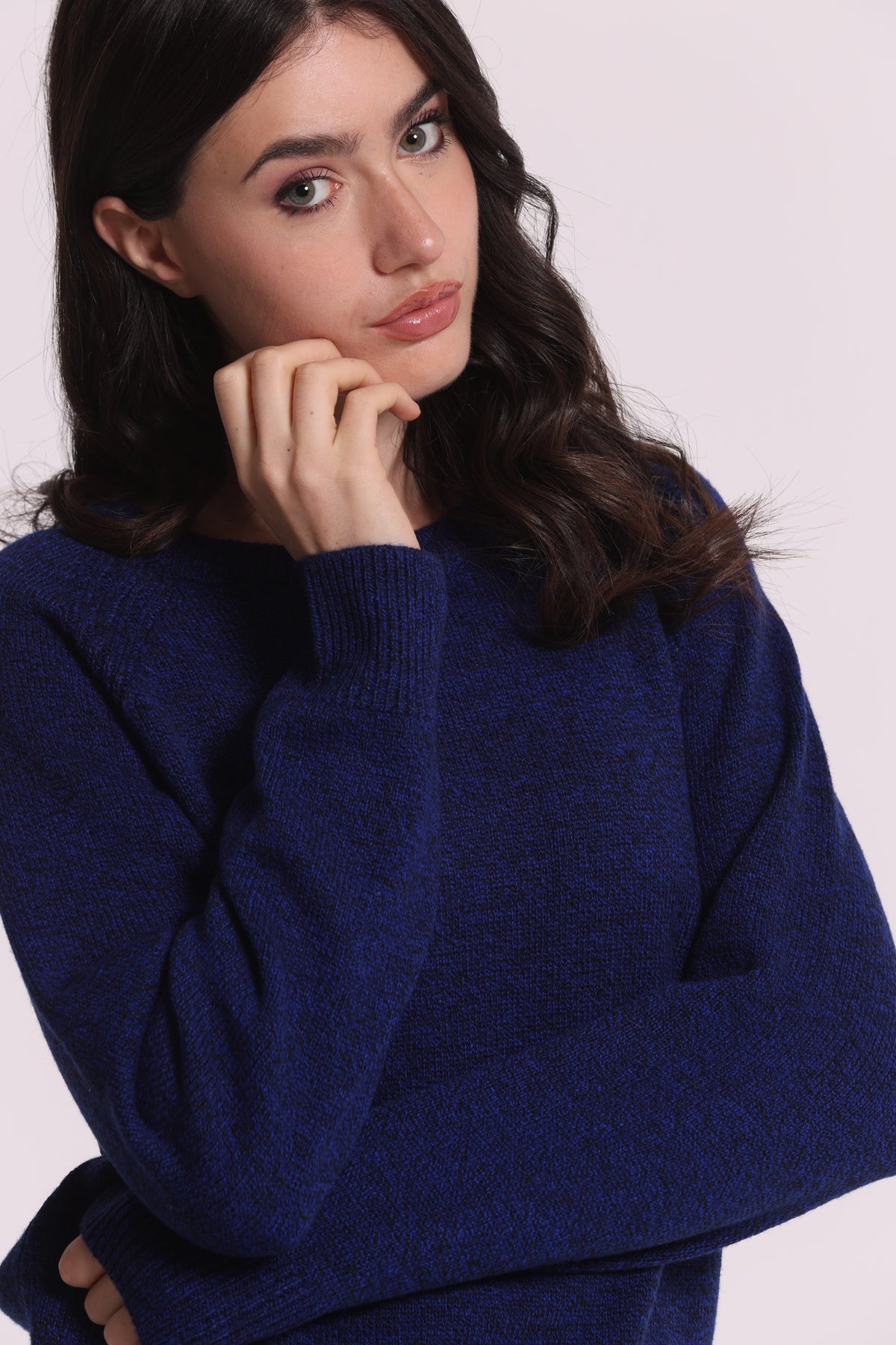 MAGLIA MELANGE CON COLLO REMOVIBILE