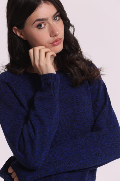 MAGLIA MELANGE CON COLLO REMOVIBILE