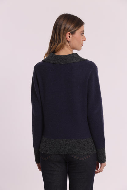 MAGLIA BICOLOR CON ZIP