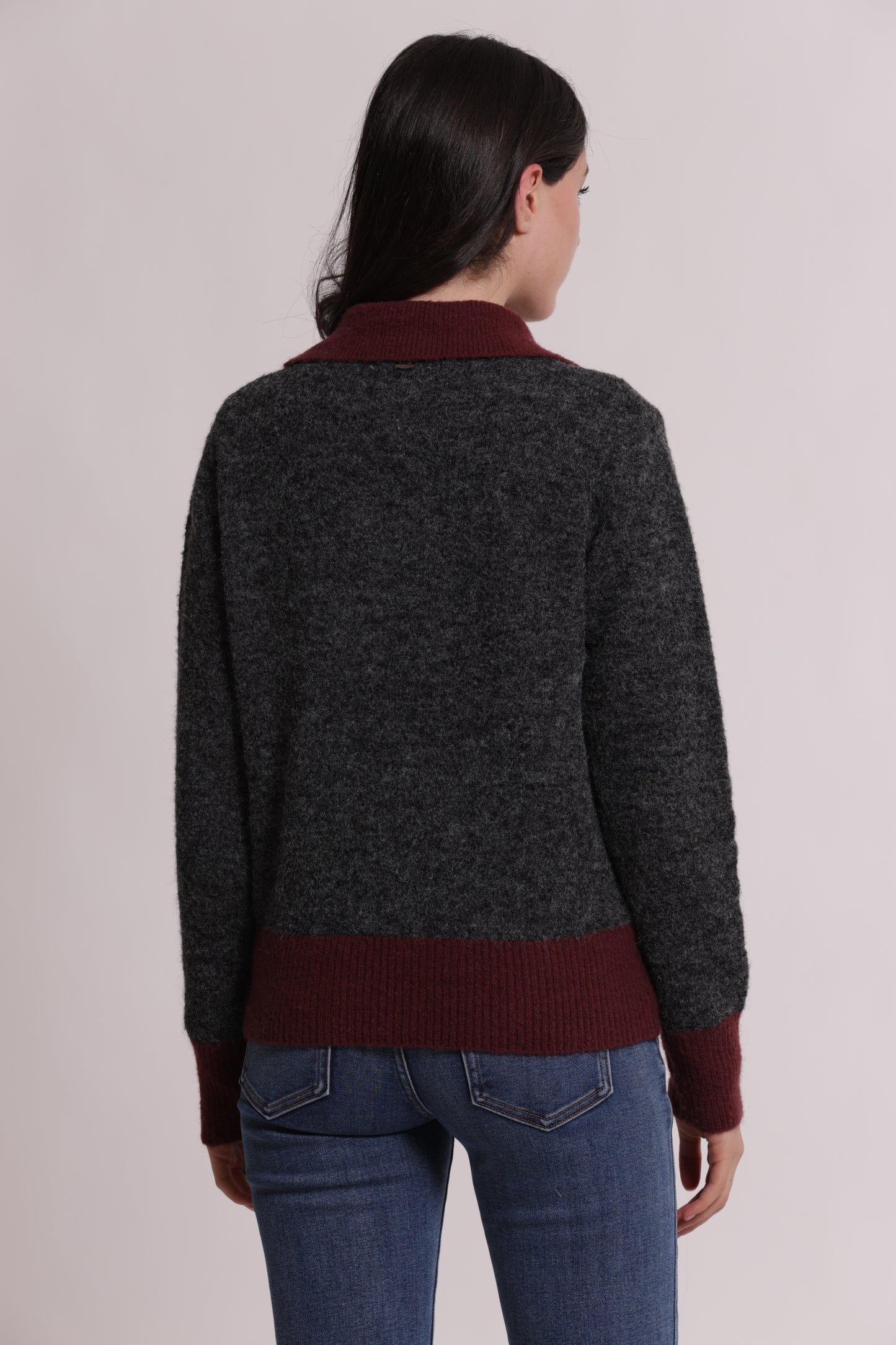 MAGLIA BICOLOR CON ZIP