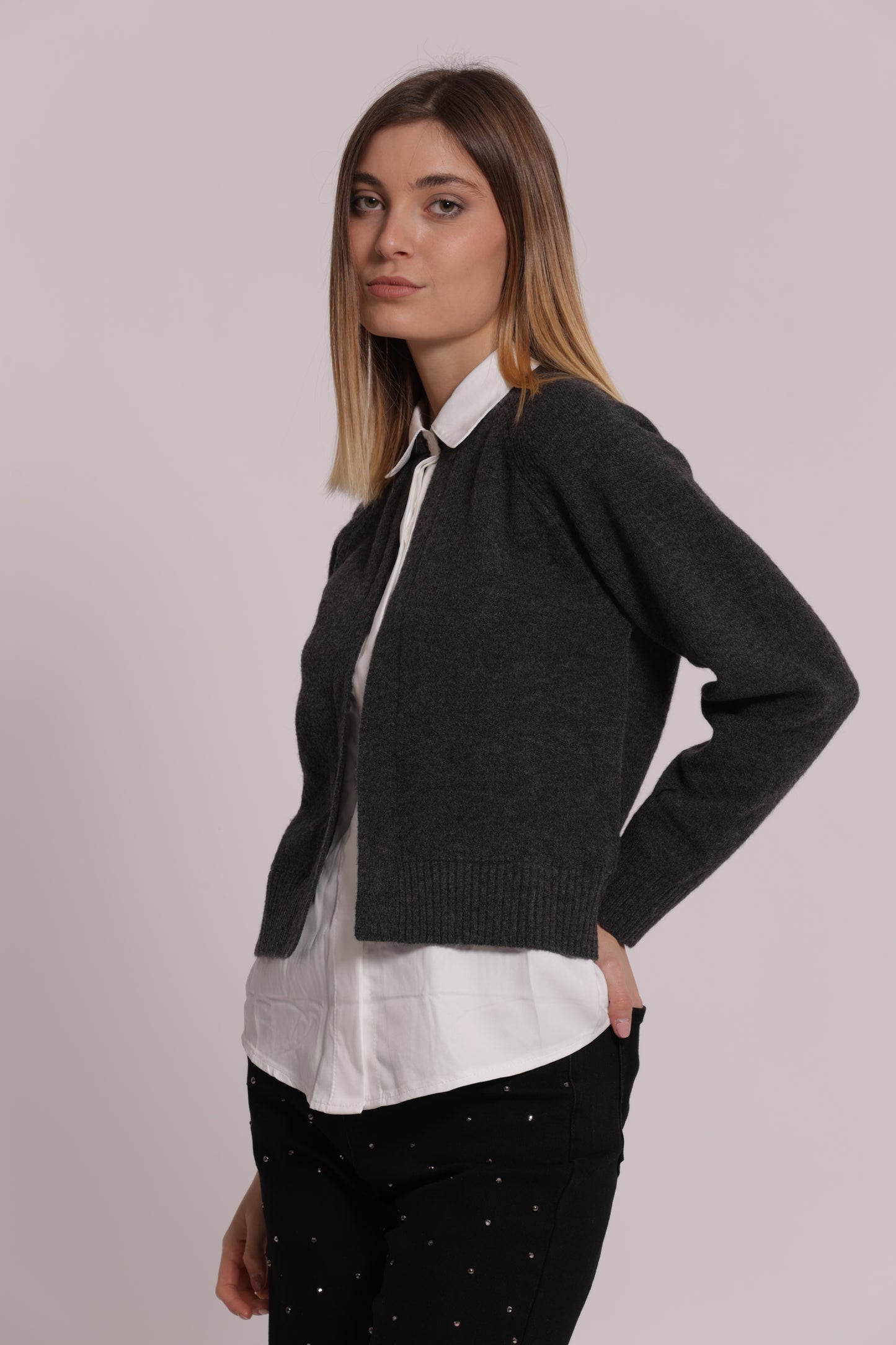 MAGLIA CON FINTA CAMICIA